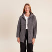 Gilet droit long gris fonc&eacute; femme