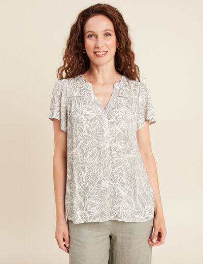 Blouse manches courtes gris femme
