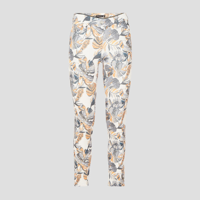Pantalon ajusté 7/8ème ecru femme