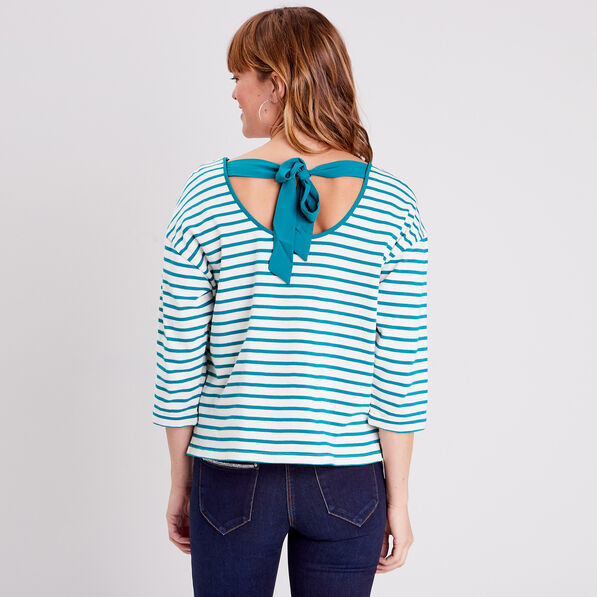 t shirt manches 34 vert canard femme T-shirt manches 3/4 vert canard femme