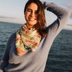 Foulard fils métallisés vert femme