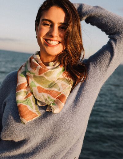Foulard fils métallisés vert femme