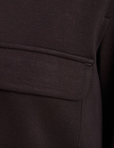 Veste bas resserr&eacute; manches longues noir femme