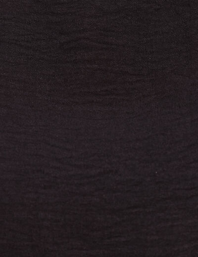 T-shirt sans manches col rond fluide noir femme