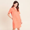 Robe droite courte col chemise orange fluo femme