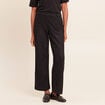 Pantalon aspect daim noir femme