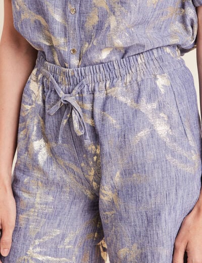 Short taille haute bleu lavande femme