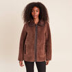 Manteau r&eacute;versible marron femme