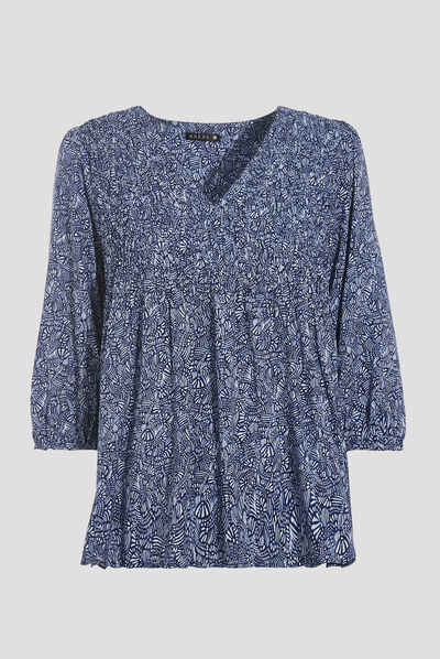 Blouse manches 3/4 blanc femme