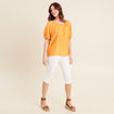 Blouse manches 3/4 orange clair femme