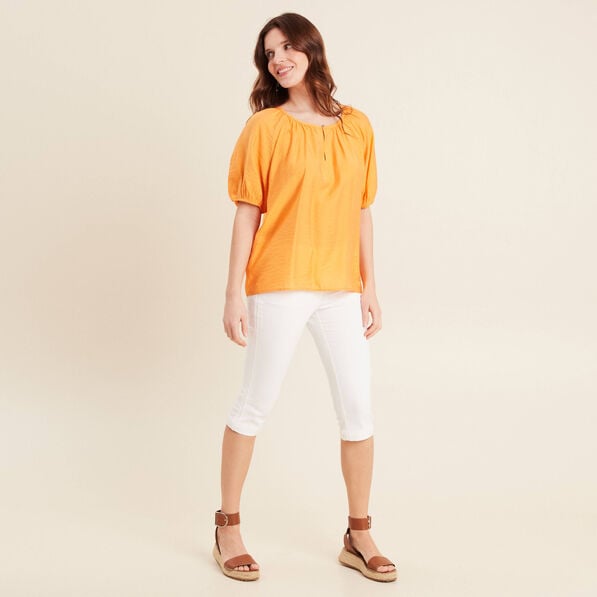blouse manches 34 orange clair femme Blouse manches 3/4 orange clair femme