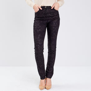 Pantalon ajusté denim noir femme