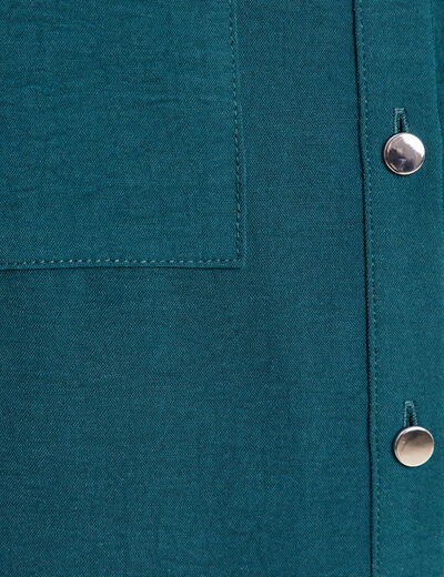 Chemise manches longues bleu canard femme