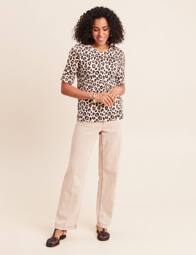 T-shirt en coton biologique marron femme