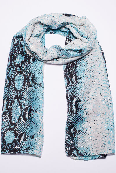 Foulard bleu canard femme