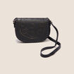 Sac besace perforé noir femme