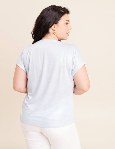 T-shirt manches courtes bleu ciel femme
