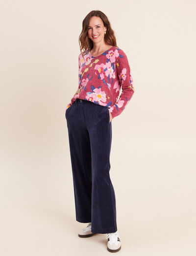 Pull manches longues rose femme