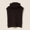 Pull sans manches aspect laineux marron fonc&eacute; femme