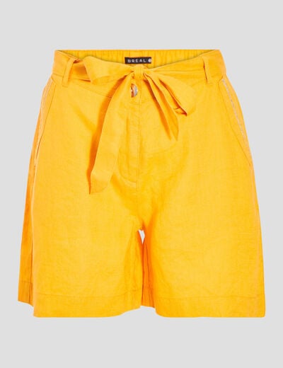 Short paperbag jaune foncé femme