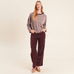 T-shirt ample jacquard manches longues multicolore femme