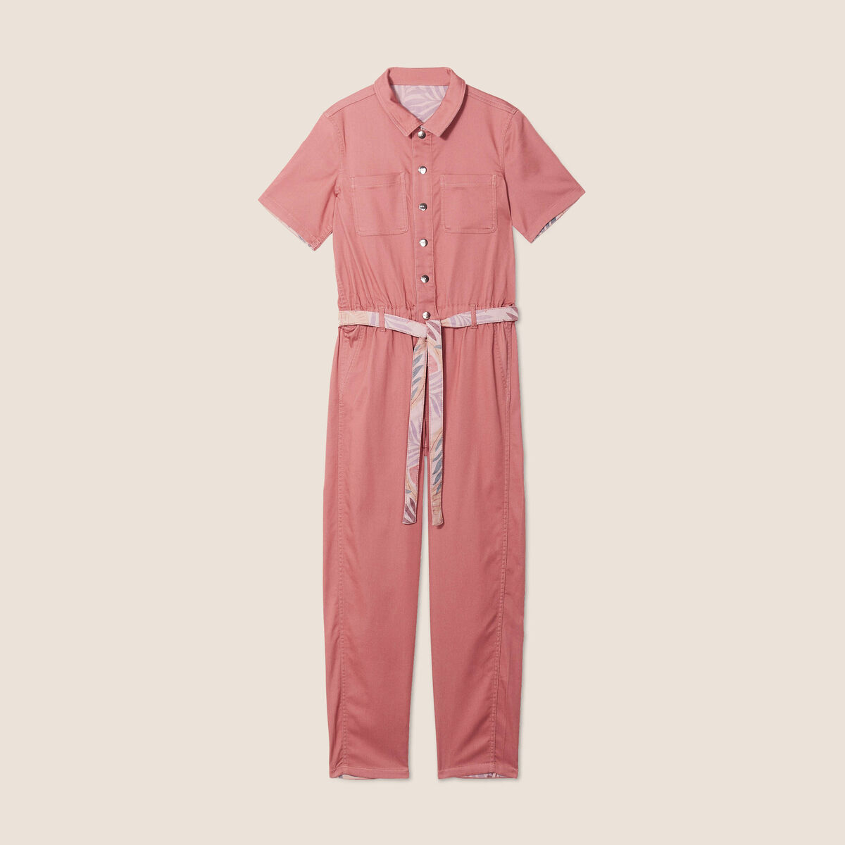 Combinaison pantalon r&eacute;versible orange corail femme