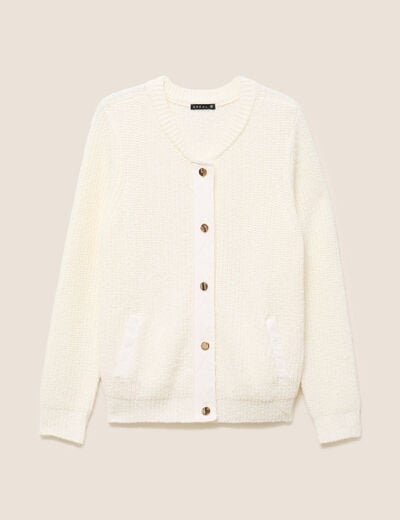 Bomber manches longues ecru femme