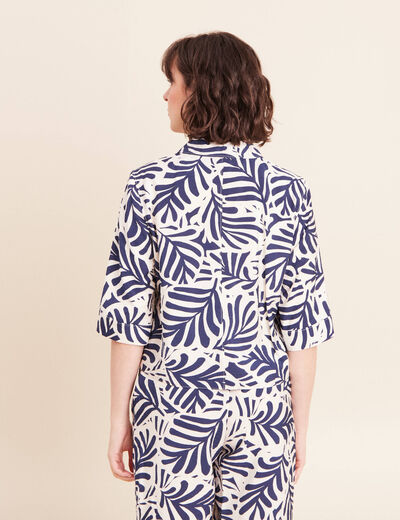 Veste courte manches 3/4 blanc femme