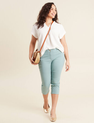 Blouse manches courtes ecru femme