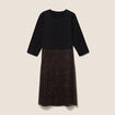 Robe bi-mati&egrave;re &eacute;vas&eacute;e col rond marron femme