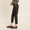 Pantalon droit simili cuir noir femme