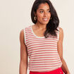 Débardeur crochet rouge femme