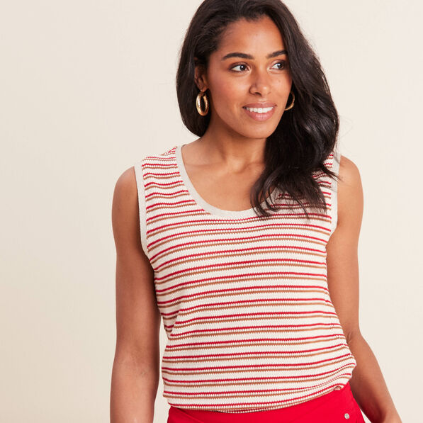 Débardeur crochet rouge femme