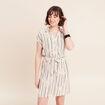 Robe droite courte manches tr&egrave;s courtes noir femme