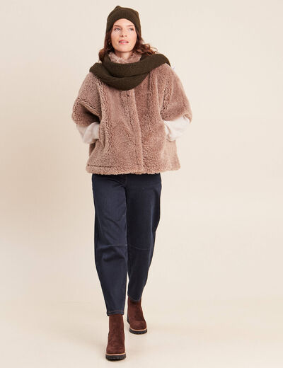 Poncho taupe femme