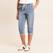 Pantacourt coupe mom denim double stone femme