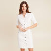 Robe droite en jean ecru femme