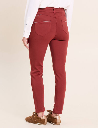 Pantalon coupe ajust&eacute;e taille haute orange fonc&eacute; femme