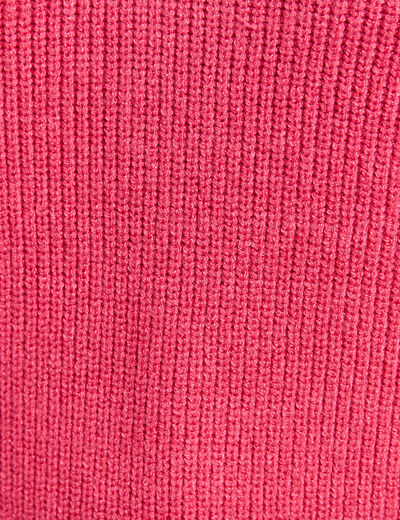 Pull manches longues col polo rose femme