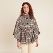 Poncho ceinturé boutonné multicolore femme