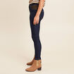 Pantalon ajust&eacute; taille bascul&eacute;e denim brut femme