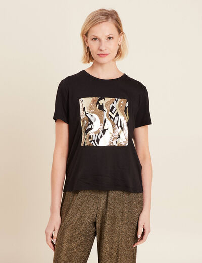 T-shirt manches courtes noir femme