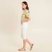 Pantacourt droit 5 poches blanc femme