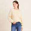 Pull confectionné en France jaune pastel femme