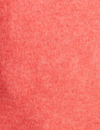 Pull manches longues rouge corail femme
