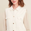 Blouson sans manches cintr&eacute; ecru femme