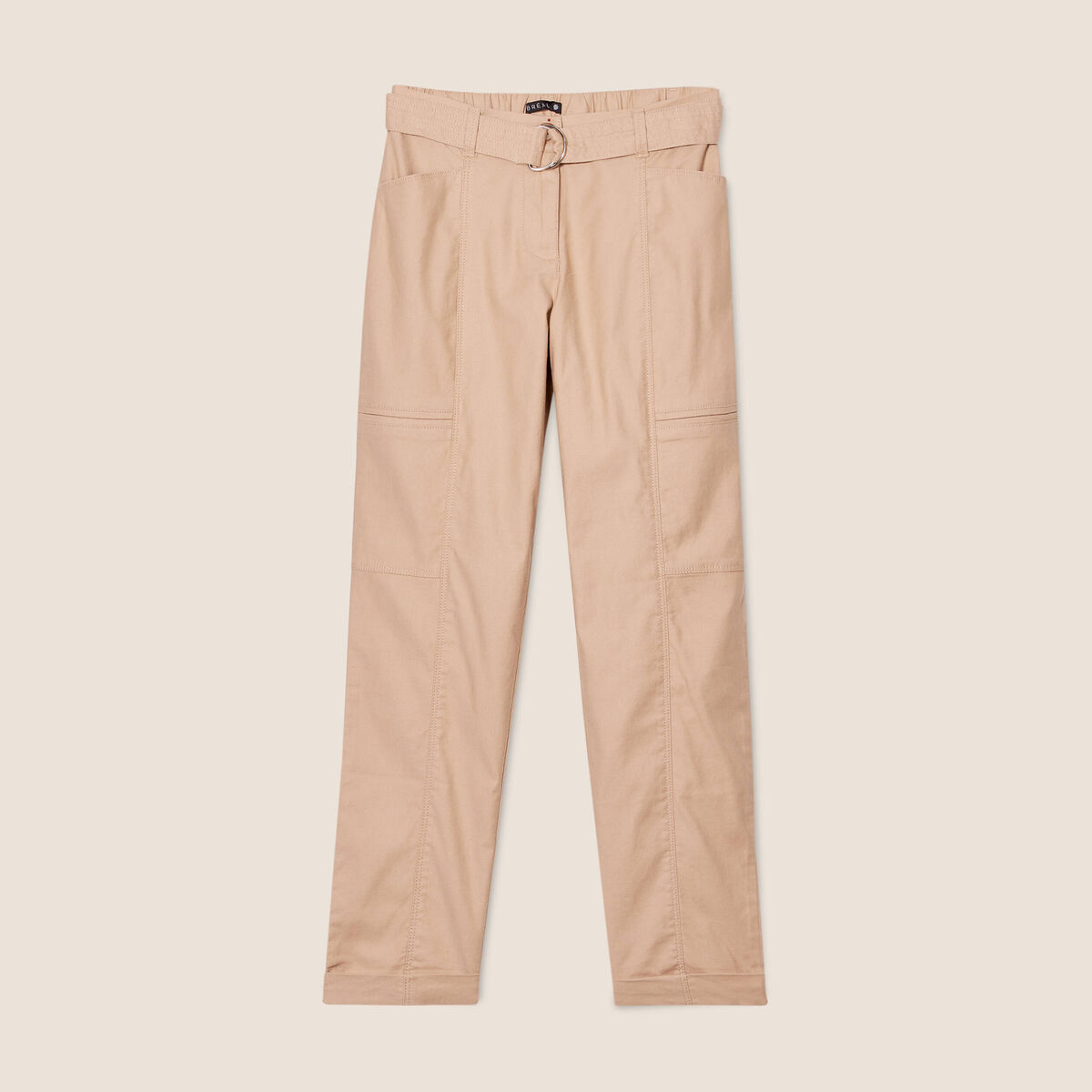 Pantalon ajusté 7/8ème beige femme