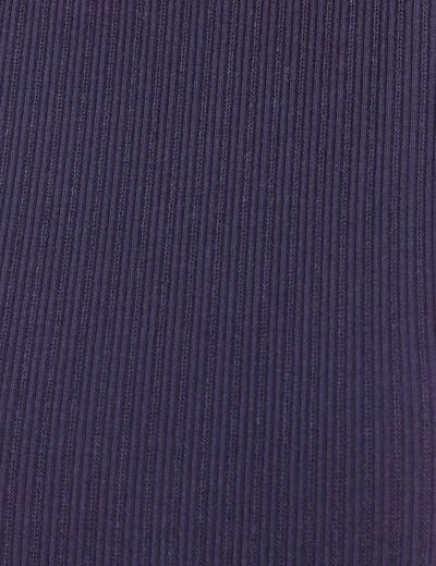 T-shirt thermique ajust&eacute; manches longues bleu marine femme