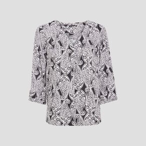 blouse manches 34 noir femme Blouse manches 3/4 noir femme