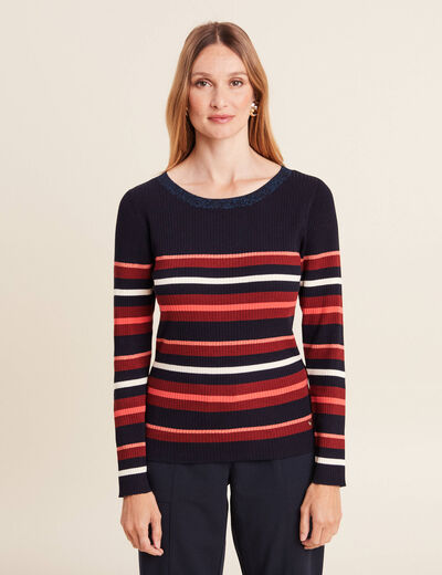 Pull manches longues multicolore femme